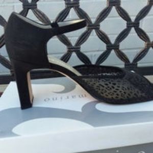 Ann Marino fabric black heels